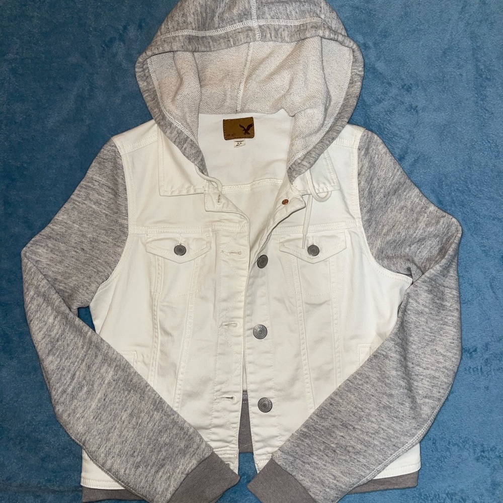 Hollister White Jean Jacket